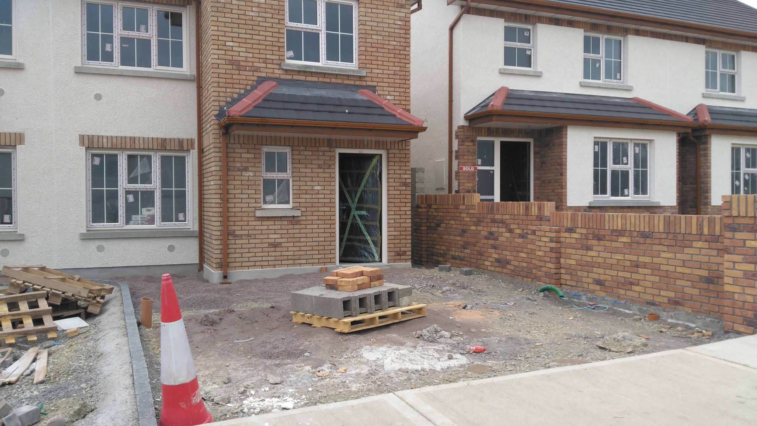 Blockwork under construction on site